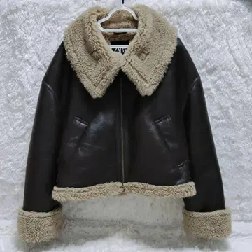 자라 플라이트 자켓 B-3 페이크 무스탕 브라운 새상품급