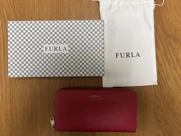 FURLA 레드 장지갑 상자 수납 가방 포함