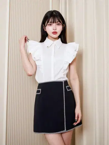 다리치 Darich 더블 프릴 슬리브 블라우스