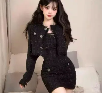 블랙 트위드 셋업