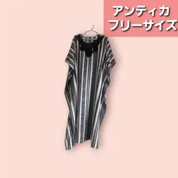 antiqua 안티카 에스닉 패턴 프론트 레이스 롱 원피스