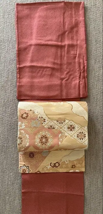 이로무지 순수 실크 하나츠기 문장 기모노
