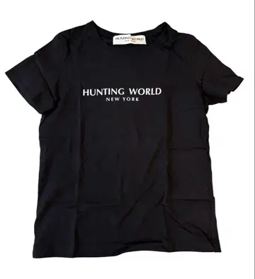 HUNTING WORLD 블랙 T셔츠 여성용 헌팅월드