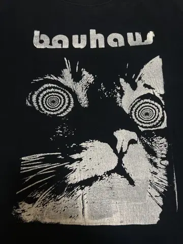 빈티지 Bauhaus 고양이 디자인 바우하우스 밴딩 T셔츠 L 사이즈