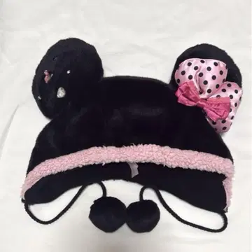 미니 팬캡 핑크 블랙
