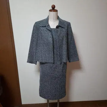 트위드 스커트 셋업 블랙 화이트