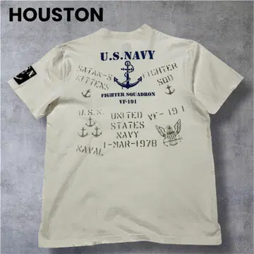 새상품급 휴스턴 U.S.NAVY 티셔츠 스텐실 와펜 L