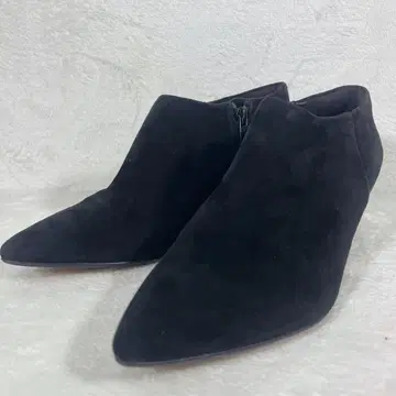 클락스 스웨이드 부티 사이드 지퍼 블랙 스틸레토 23.5cm