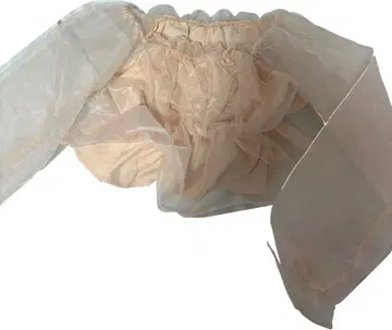 쉬폰 프릴 상의 베이지