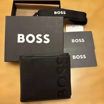 BOSS 남성용 접이식 지갑 블랙