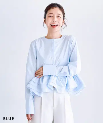 베이스먼트 온라인 [ HARUKA DESIGN ] 티어드 프릴 블라우스