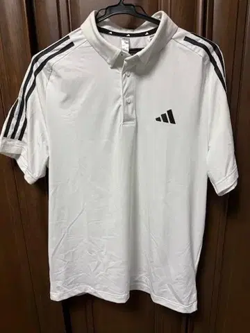 adidas 화이트 피케 셔츠