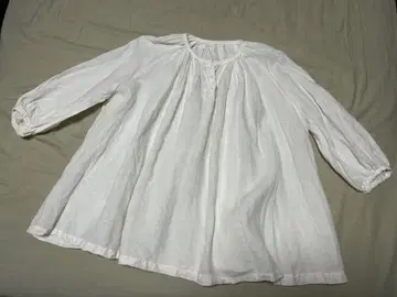 Gauze# 화이트 린넨 긴팔 셔츠