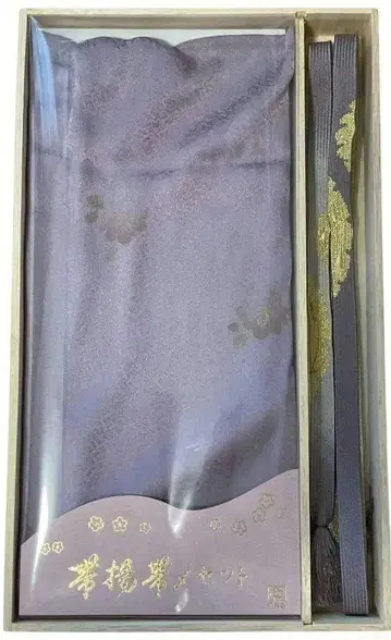꽃무늬 보라색 오비 장식 천 허리띠 세트