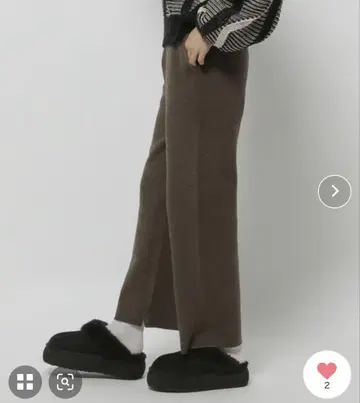 niko and - 매끄러운 터치 니트 팬츠 브라운