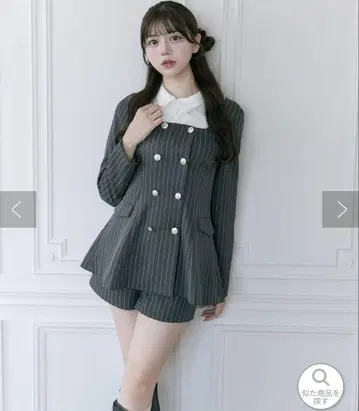OLIVE des OLIVE 클래시컬 프릴 칼라 자켓 셋업
