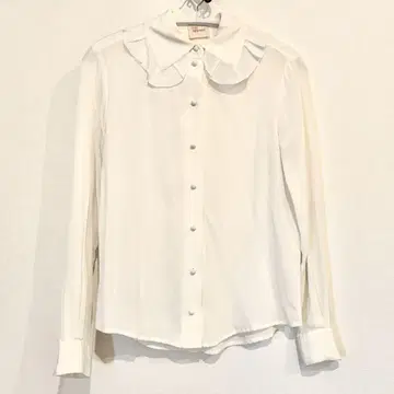 my apparel 화이트 라운드 칼라 셔츠