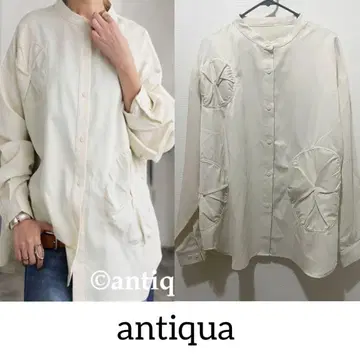 새상품급 antiqua 안티카 셔츠 입체 도트 somari 화이트 도트