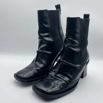 마사키마츠시마 윙 팁 스퀘어토 사이드 고어 부츠 블랙 37