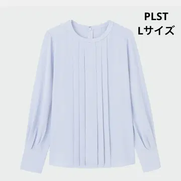 PLST 조젯 프론트턱 블라우스