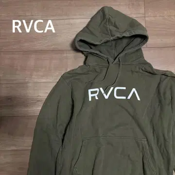 RVCA 로고 맨투맨 후드티 카키