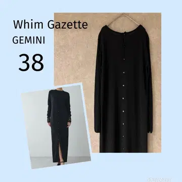 윔 가젯 GEMINI 니트 롱 원피스 잡지 게재 블랙 38