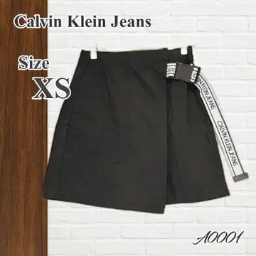 새상품급 Calvin Klein Jeans 벨트 스커트 XS 블랙