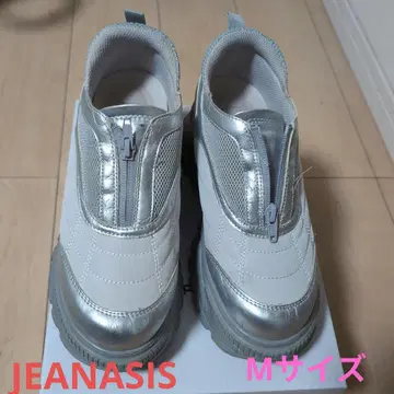 JEANASIS 실버 지퍼 통굽 스니커즈