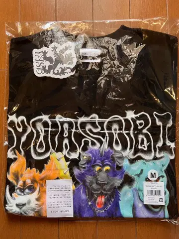 새상품 YOASOBI M 블랙 WAN!WAN! T-shirt (A)