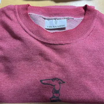 90s TRUSSARDI 빨간색 핑크 크루넥 롱T