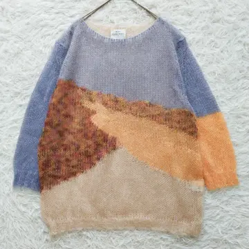 새상품급 forte_forte 모헤어 혼방 시스루 니트 풀오버 멀티 컬러