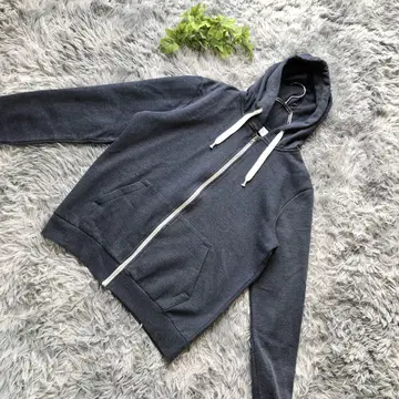 H&M [ M ] 블루 그레이 풀 집업 후드 부착 후드티 가을 겨울 코디