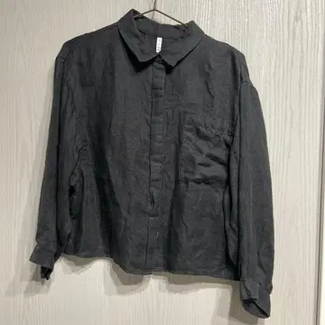 TUTIE 린넨 블랙 긴팔 셔츠
