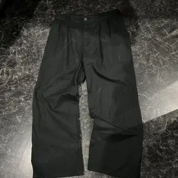 BEAMS 블랙 와이드 팬츠 L