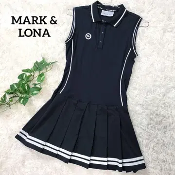 컨디션 최상 MARK & LONA 블랙 플리츠 폴로 원피스 38
