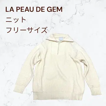 LAPEAUDEGEM 라포도젬 하프 지퍼 니트 풀오버 화이트