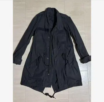 Moussy 블랙 롱 모즈 코트