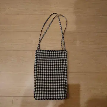 깅엄 체크 토트백