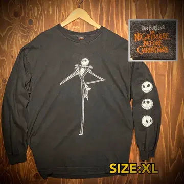 디즈니 나이트메어 비포 크리스마스 롱t 긴팔 소매 프린트 XL