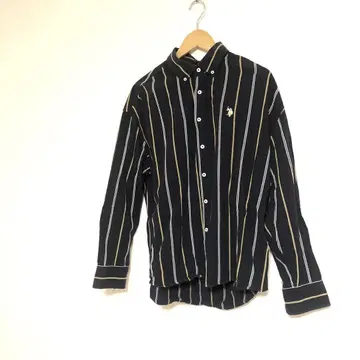 U.S.POLO ASSN. 네이비 스트라이프 긴팔 셔츠 세련된 성인