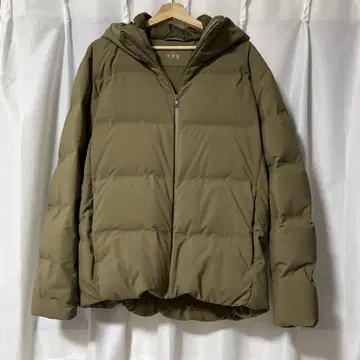 UNIQLO 심리스 다운 후드티 베이지 XL