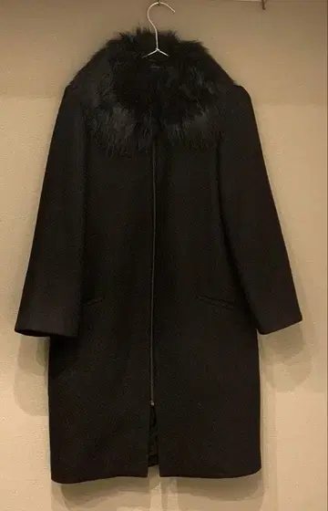 ZARA 울 코트 탈부착 퍼 카라 포함