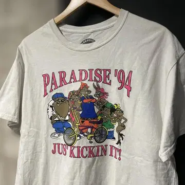 90s USA 구제 의류 PARADISE 프린트 T셔츠 L USA제