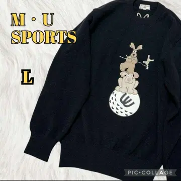 새상품급 MU SPORTS 여성용 니트 스웨터 골프 자수 개