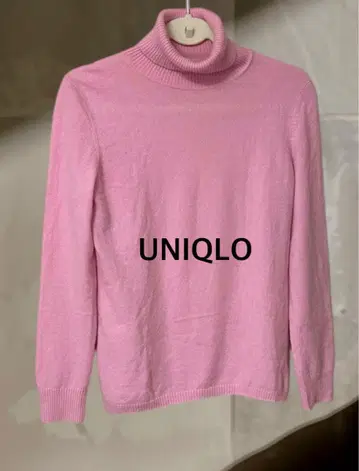 UNIQLO 캐시미어 100% 터틀넥 스웨터 핑크 L