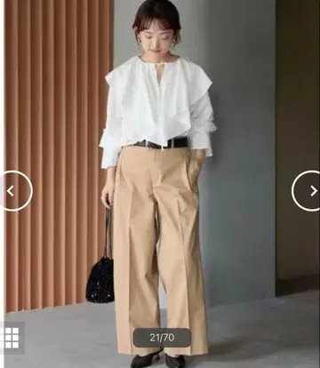 SLOBE IENA 로우라이즈 치노 팬츠