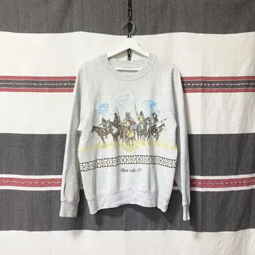 90s USA제 HABITAT 빈티지 맨투맨 아메리카 원주민 레어
