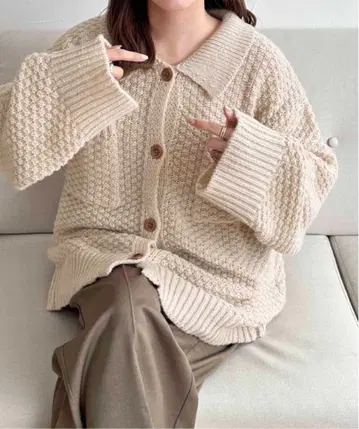 아이보리 니트 가디건