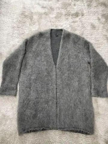 ATON 모헤어 샤기 오버사이즈 가디건 그레이