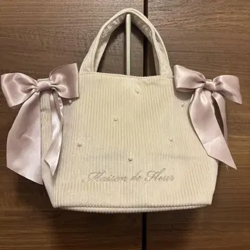 Maison de FLEUR 리본 토트백 핑크